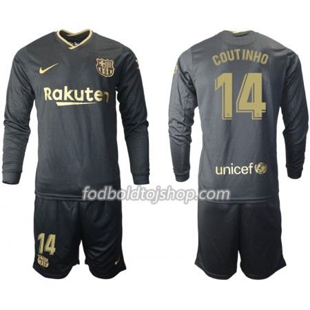 FC Barcelona Philippe Coutinho 14 Børn Udebane Fodboldsæt 2020-21 L/S (+ Korte bukser)